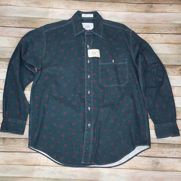 Vintage 90's John Ashford Sport Denim Shirt Medium - Picture 1 of 8